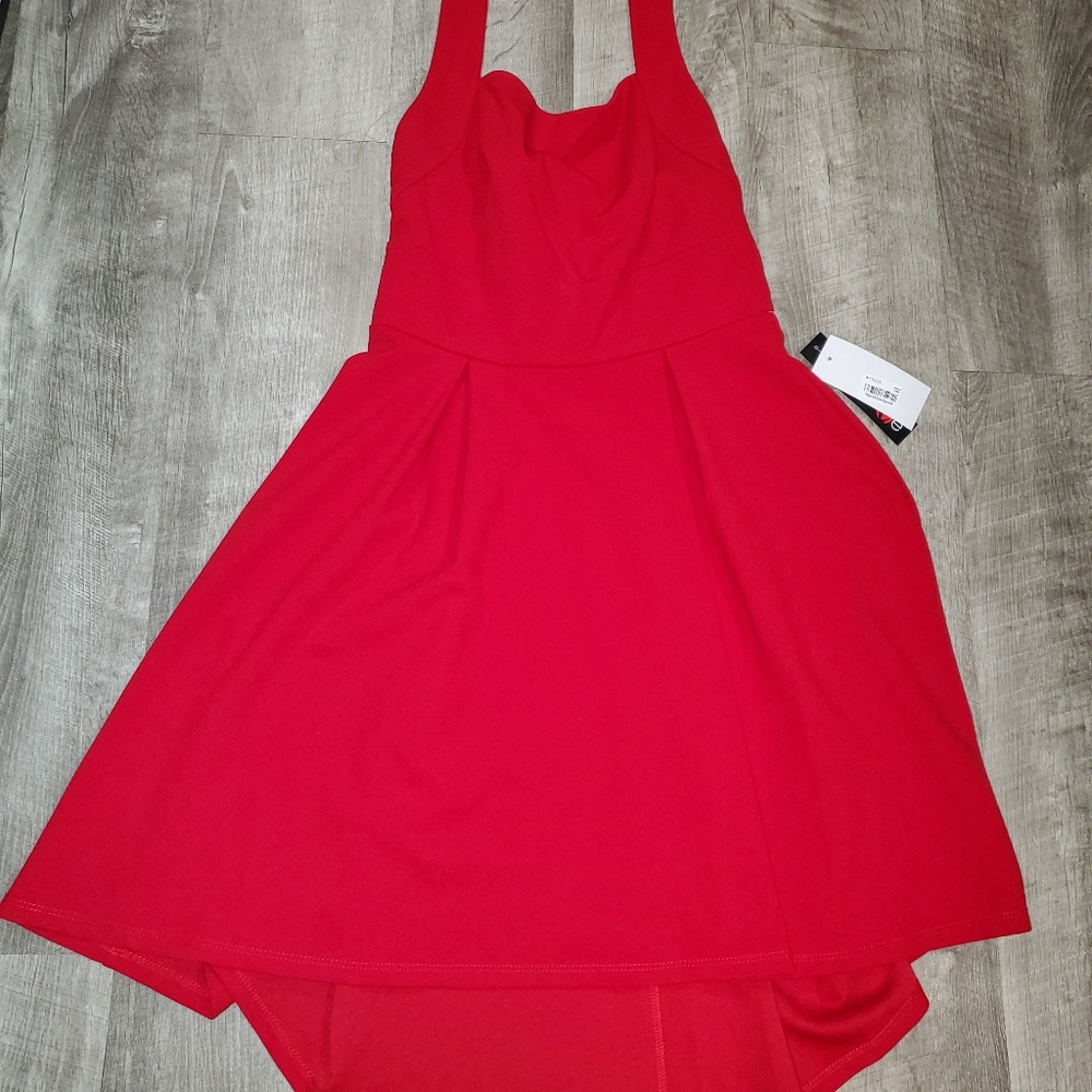 Red halter top dress